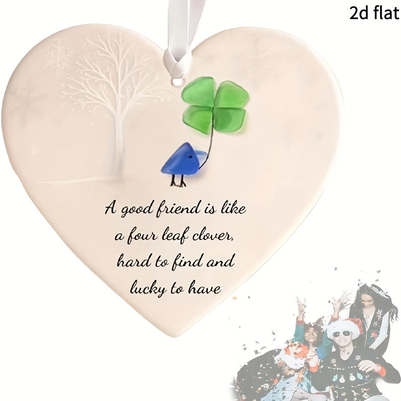 2025心形友谊装饰圣诞树挂件圣诞节艺术纪念品装饰礼物