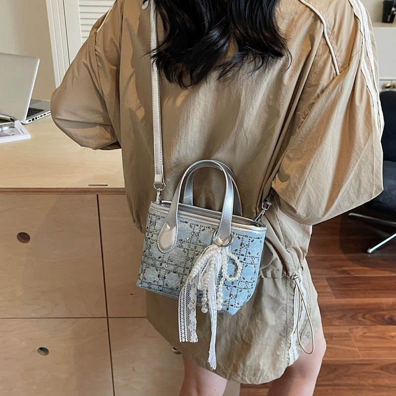 Summer denim small bag, fashionable handheld shoulder bag, city style