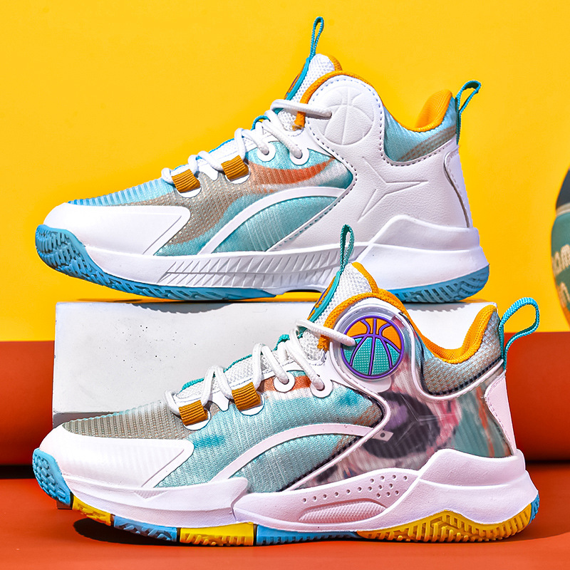 2023 Estate nuove scarpe da basket per bambini traspiranti con lacci per bambini grandi, pratiche scarpe da allenamento resistenti all'usura, alla moda_voghion.com