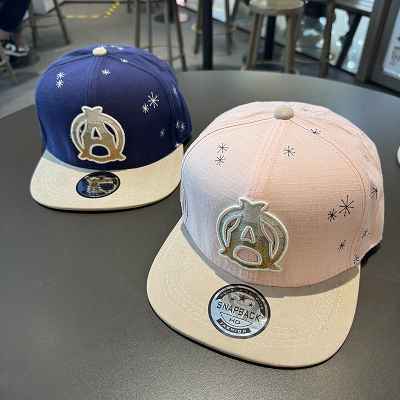 Sombrero plano Sombrero de hip-hop para niños Primavera y verano Thin A Letter Sombra de todo fósforo Protector solar Gorra de béisbol Sombrero recto Circunferencia para la cabeza