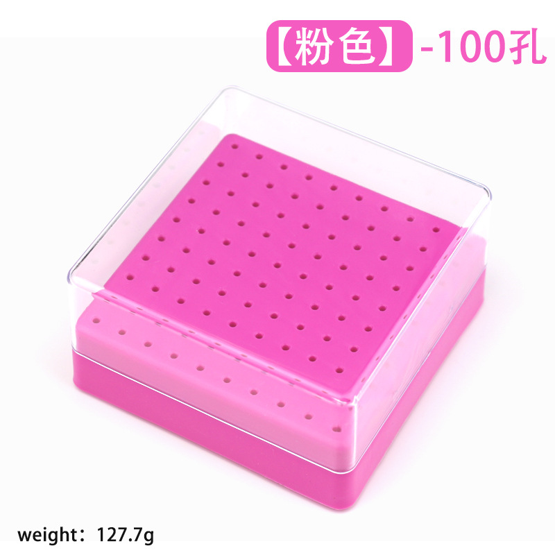 Manicura molienda cabeza caja de almacenamiento manicura molienda cabeza caja de limpieza polvo pantalla caja manicura caja de almacenamiento colección de herramientas