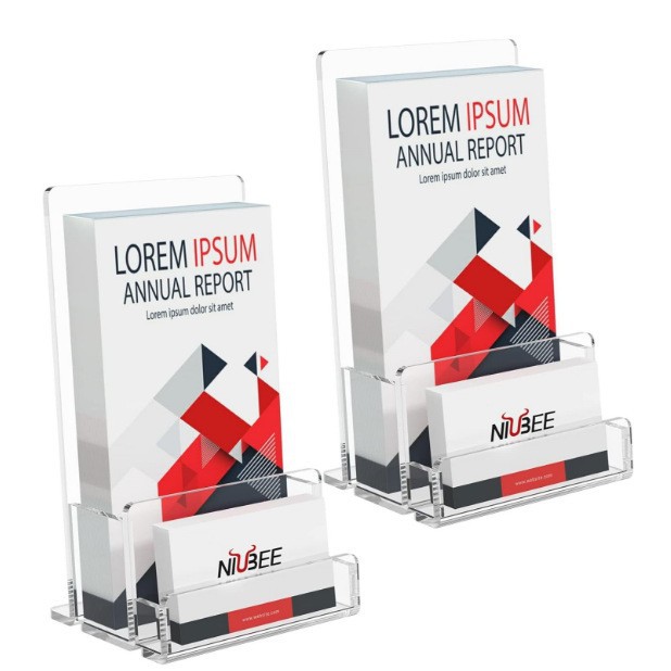 亚马逊热销透明小册子展示架亚克力名片架塑料传单展示架杂志展览