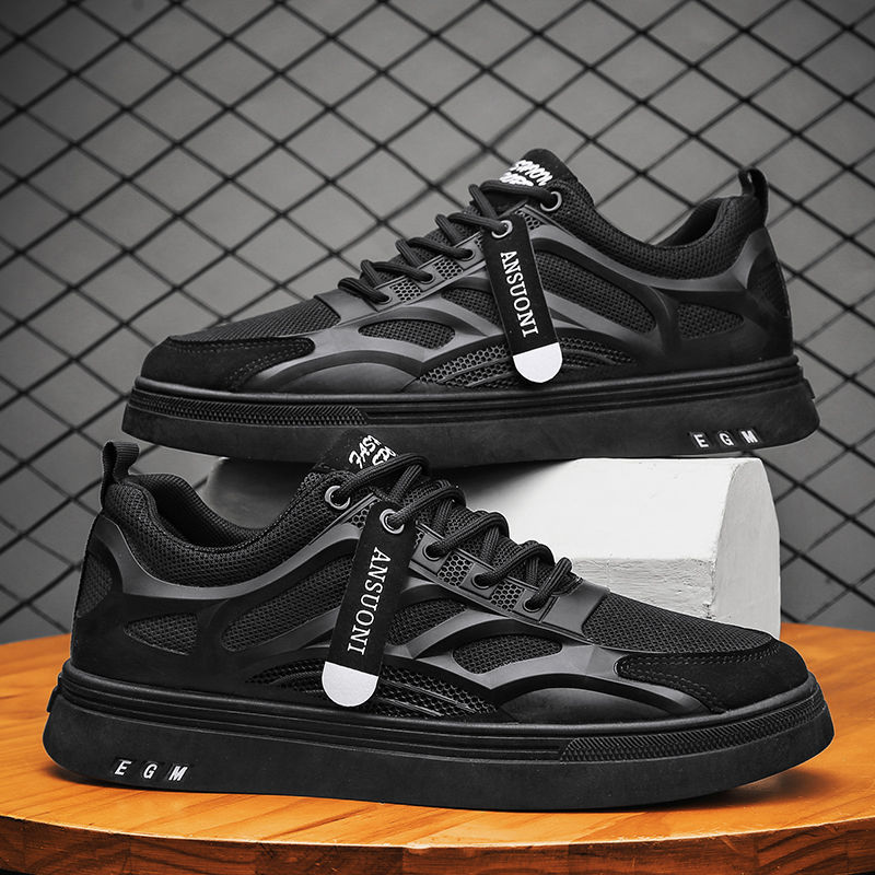 Primavera y verano 2024 nuevos zapatos de hombre con superficie de malla transpirable, zapatillas deportivas, tendencia juvenil, zapatos casuales ligeros y resistentes al desgaste