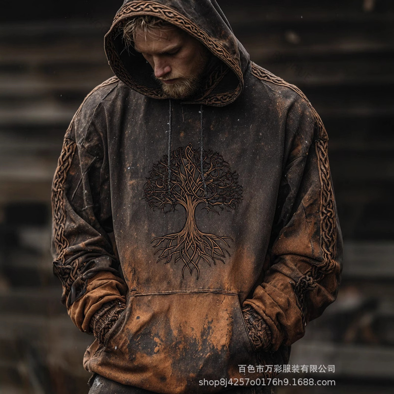Cross-Border Export New Product Hooded Sweatshirt 3D Digital Knights Templar Print Men's Hoodie Manufacturer Wholesale