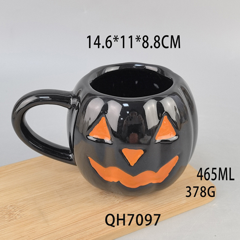 Taza de calabaza linda cuidadosamente seleccionada Taza de zombies del festival de fantasmas del viento Taza de naranja Taza de café Juego de cerámica personalizado