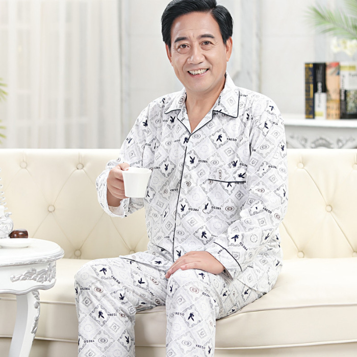 2024 nuevo pijama a cuadros para hombres primavera y otoño algodón de manga larga tamaño grande otoño y invierno para hombres se puede usar ropa para el hogar