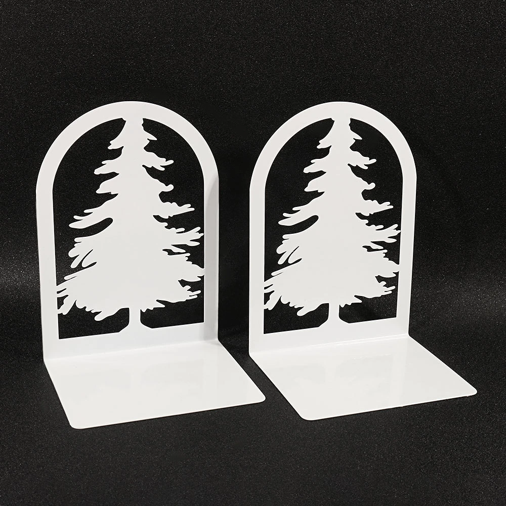 Bookends (Life Tree) Metal Tree-Shadow Design, Desktop Book Storage Pair, Decorative