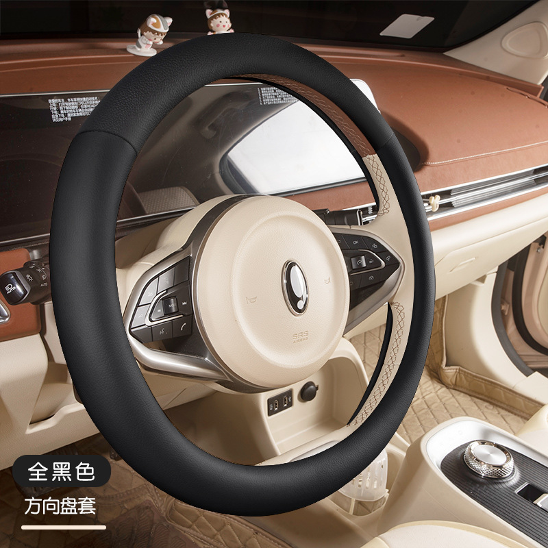 Modelə uyğun (Original) oturacaq örtükləri: Universal Four Seasons Universal - all-black-steering-wheel-cover-single-ora-good-cat
