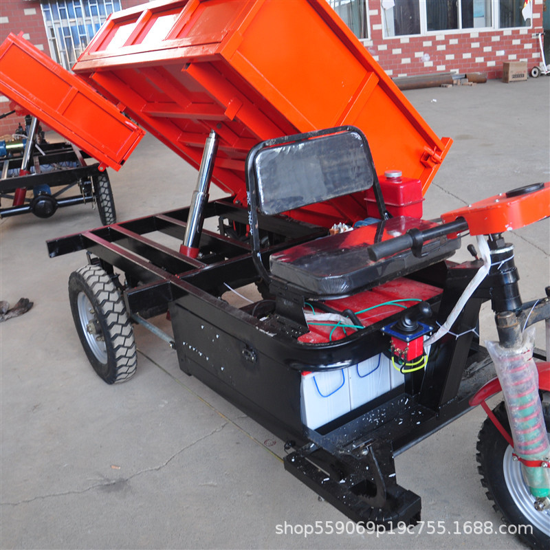 垒资供应侧翻电动三轮自卸车面粉厂水泥厂用侧翻三开门自卸车厂家