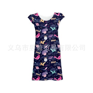 To figure printing girls dress nightgown Personalized Nightgown dress
