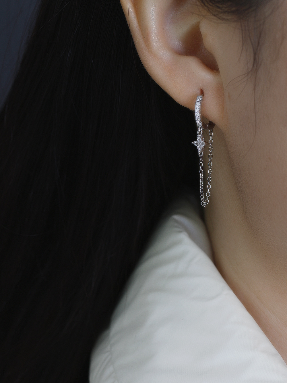 Fashion Geometric Sterling Silver Plating Dangling Earrings 1 Pair