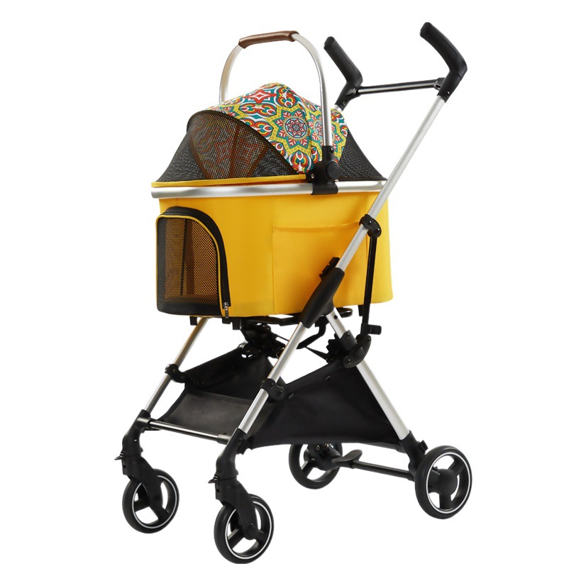 Japonés y coreano moda mascota cochecito ligero plegable coche bolsa separada al aire libre multi-gato perro cochecito transfronterizo al por mayor