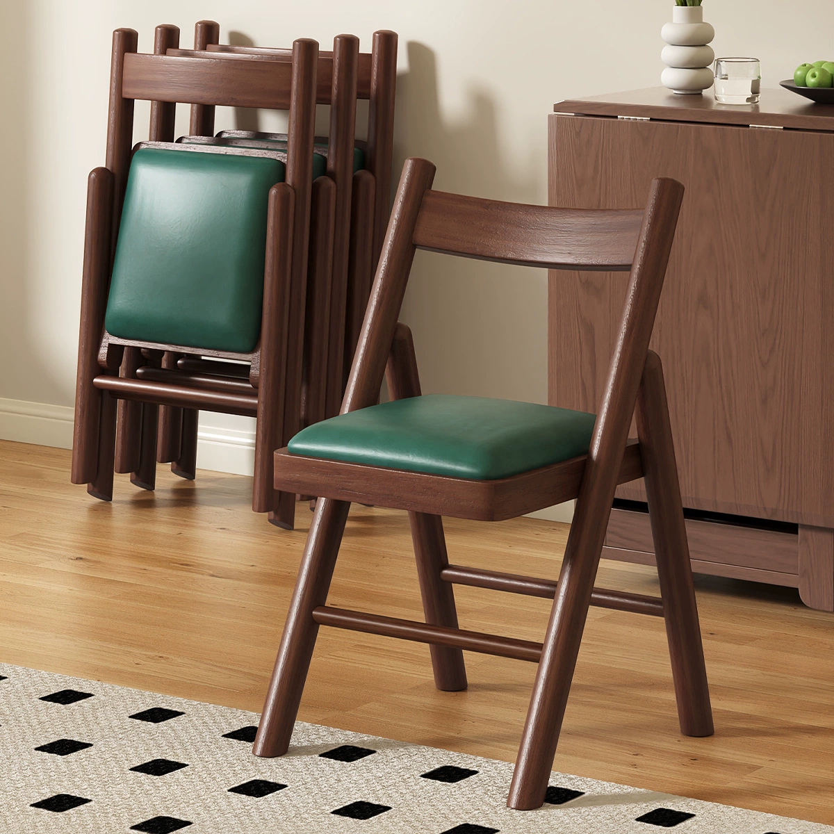 Складные деревянные стулья Домашние табуретки Небольшой семейный обеденный стул мягкая сумка спинка для отдыха может сложить маджонг стул