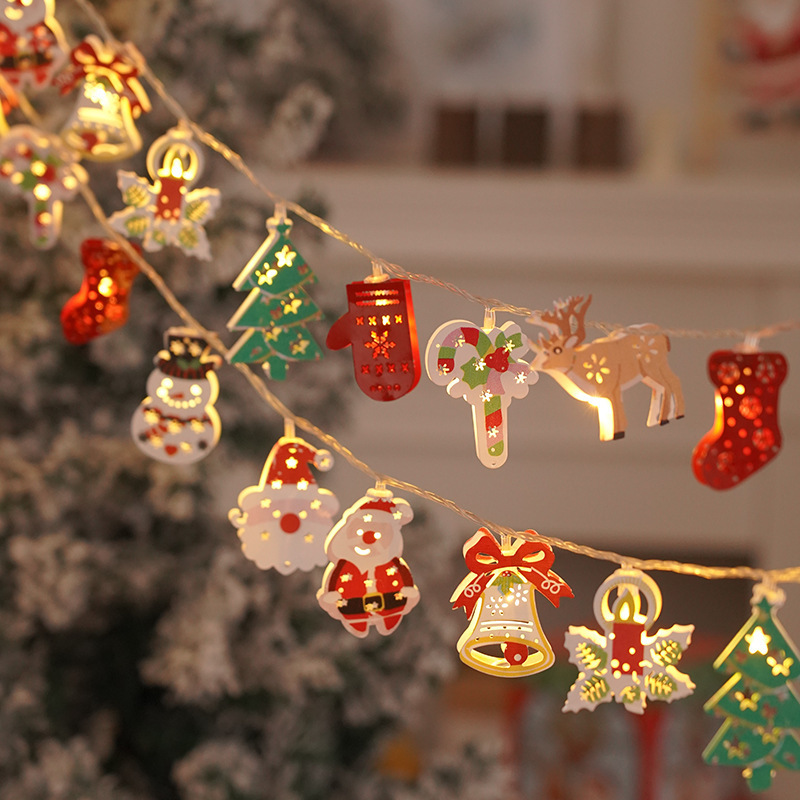 Papá Noel iluminación LED lámpara de color lámpara de Navidad hierro forjado lámpara de decoración de Navidad árbol de Navidad lámpara de cadena image 5