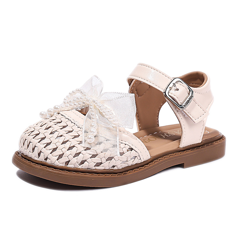 Zhongda Niang encaje arco trenzado sandalias agujeradas 2026 verano nuevos niños zapatos de playa zapatos princesa image 6