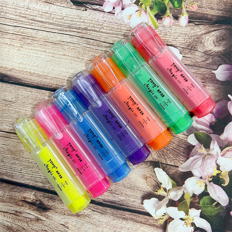 东洋SP28香味荧光笔透明杆标记笔手账笔糖果系列