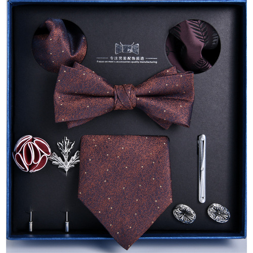 Tie Men's Formal Wear Professional Business Stripe Executive 8-piece Gift Box Set Groom Wedding Birthday Gift