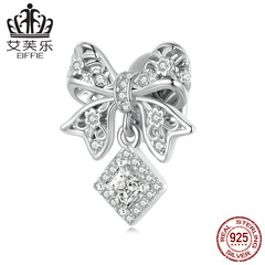 歐美流行純銀s925類似蝴蝶結串珠手鍊簡約鋯石昆蟲珠子配飾BSC616