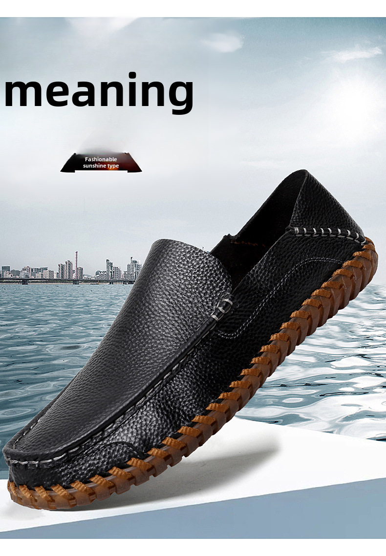 Large size handmade loafers with small outdoor driving shoes_voghion.com