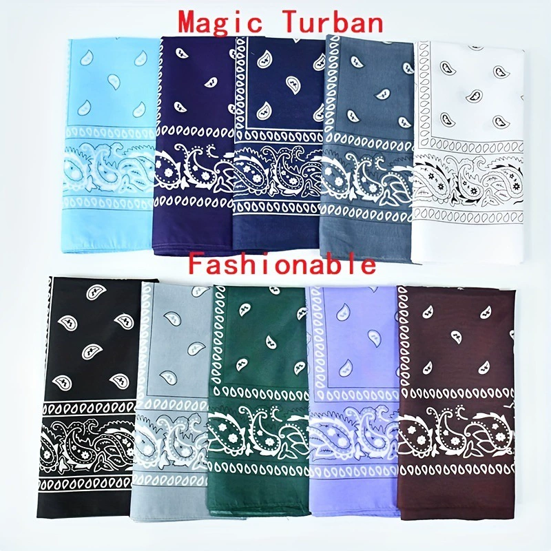 Мужской и женский солнцезащитный шарф для занятий спортом на открытом воздухе, волшебный квадратный шарф в стиле хип-хоп, полиэстер, модная велосипедная маска с узором пейсли, платок с узором пейсли