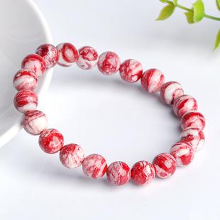 Natural chicken blood stone bracelet raw ore cinnabar stone cinnabar high content East China Sea Ketang gem wholesale jade