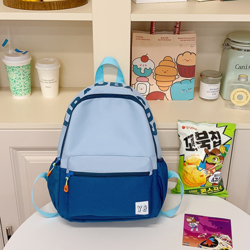 撞色可爱书包儿童女生小学生轻便拼色双肩包高颜值幼儿园出游背包|undefined
