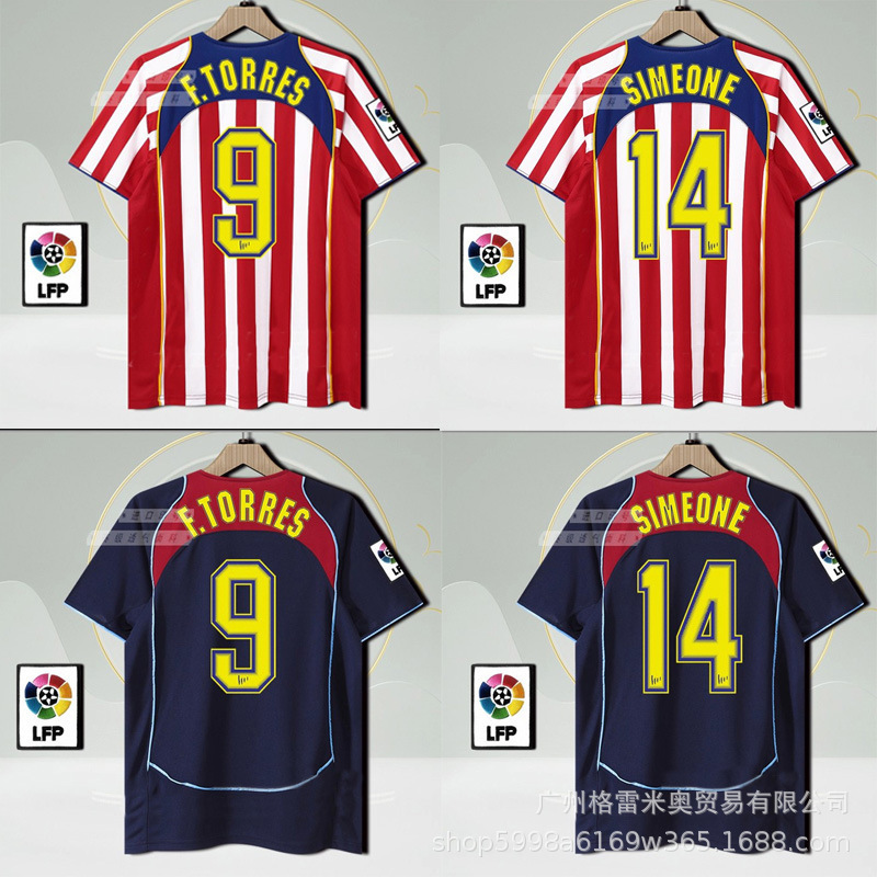 2004/05 Season Atletico Madrid Retro Jersey Spider-Man Short-Sleeved Classic Football Jersey No. 9 Torres Lfc Jersey