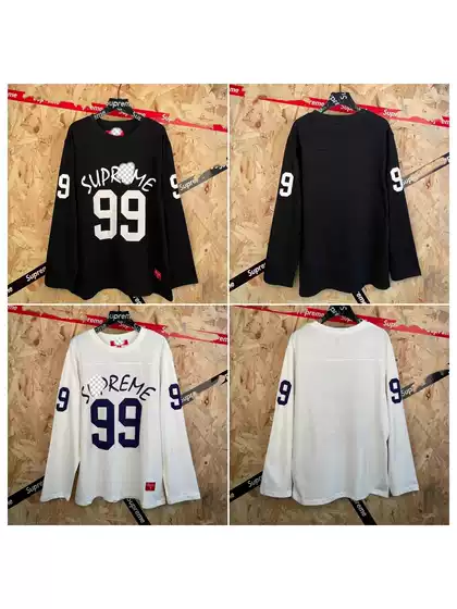 Supre Collaboration Long-Sleeve Casual Cotton T-Shirt for Men and Women, Oversized Fit, Unisex Streetwear, Direct Shipping for Overseas Wholesale