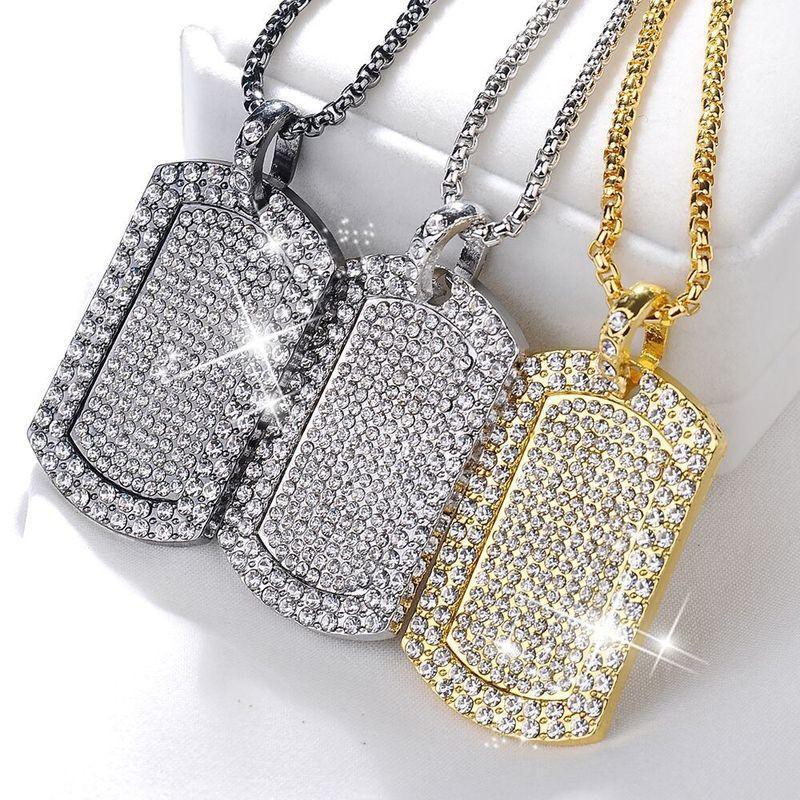 304 Stainless Steel, Alloy Material Hip-Hop Vintage Style Geometric 304 Stainless Steel Alloy Plating Artificial Gemstones Unisex Pendant Necklace Men Pendant Necklaces