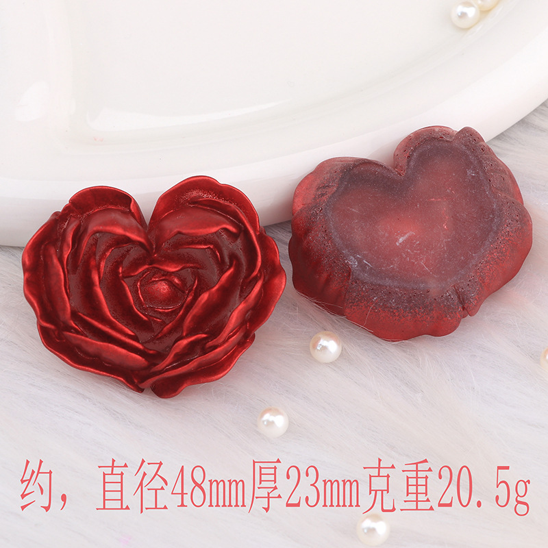 新しいベルベットの愛のバラの花の樹脂部品はdiy携帯ケースのクリームのヘアピンの収納ケースの装飾を作ります。