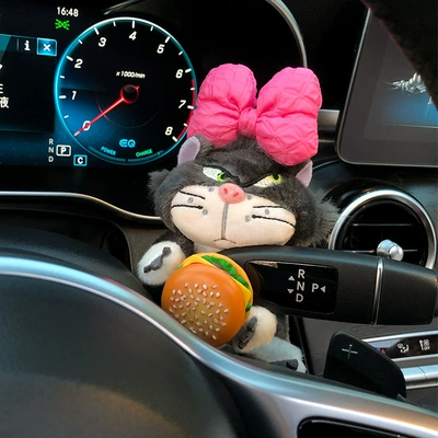 Sürətlər qutusu və əl tormozu başlıqları Car Decoration Doll Car - pocket-decorative-doll-burger-cat