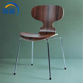 Ant Chair蚂蚁椅设计师款北欧实木创意极简餐椅黑色经典中古风椅