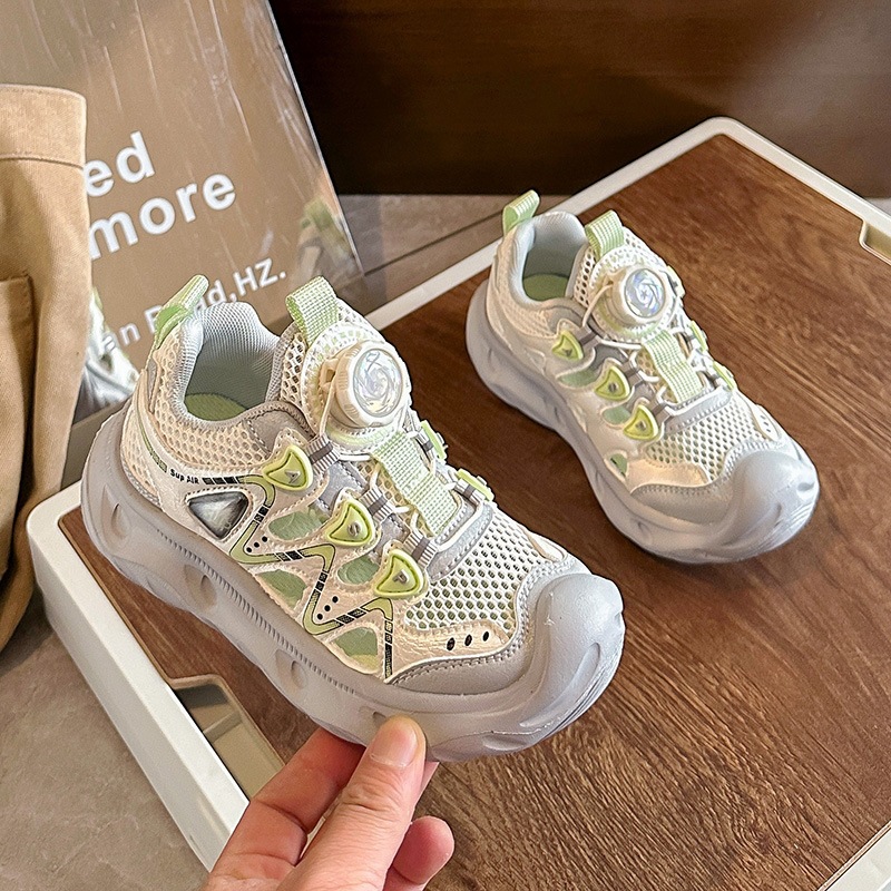 Girls' Boys' Sneakers Mesh Closed Toe Rotating Buckle Summer New Style Casual Frame Shoes Children's Trendy_voghion.com