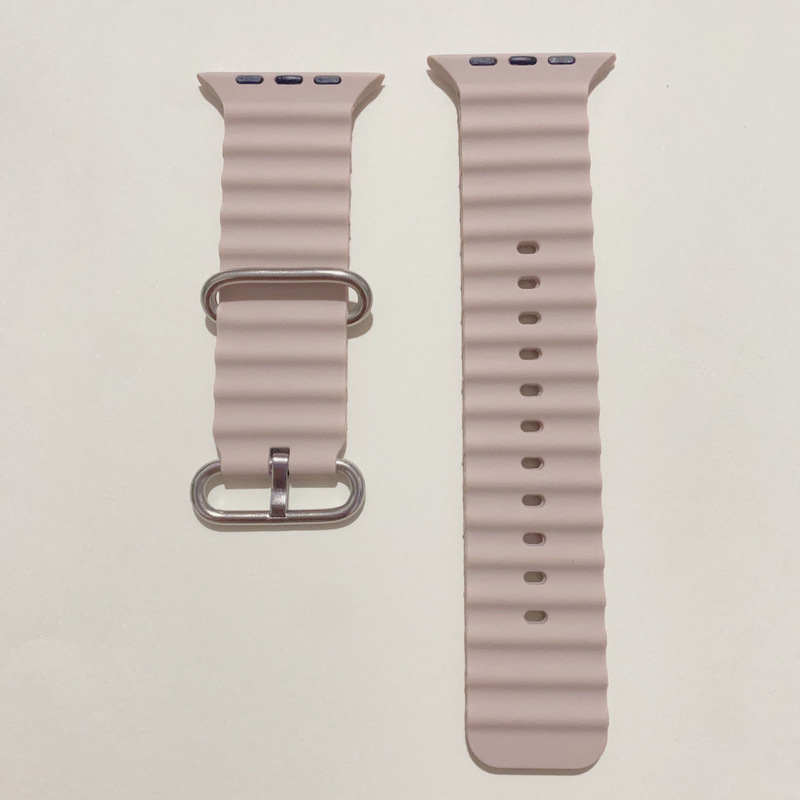 适用智能表带苹果海洋硅胶iwatch手表带运4249华强北表带替换运动|undefined