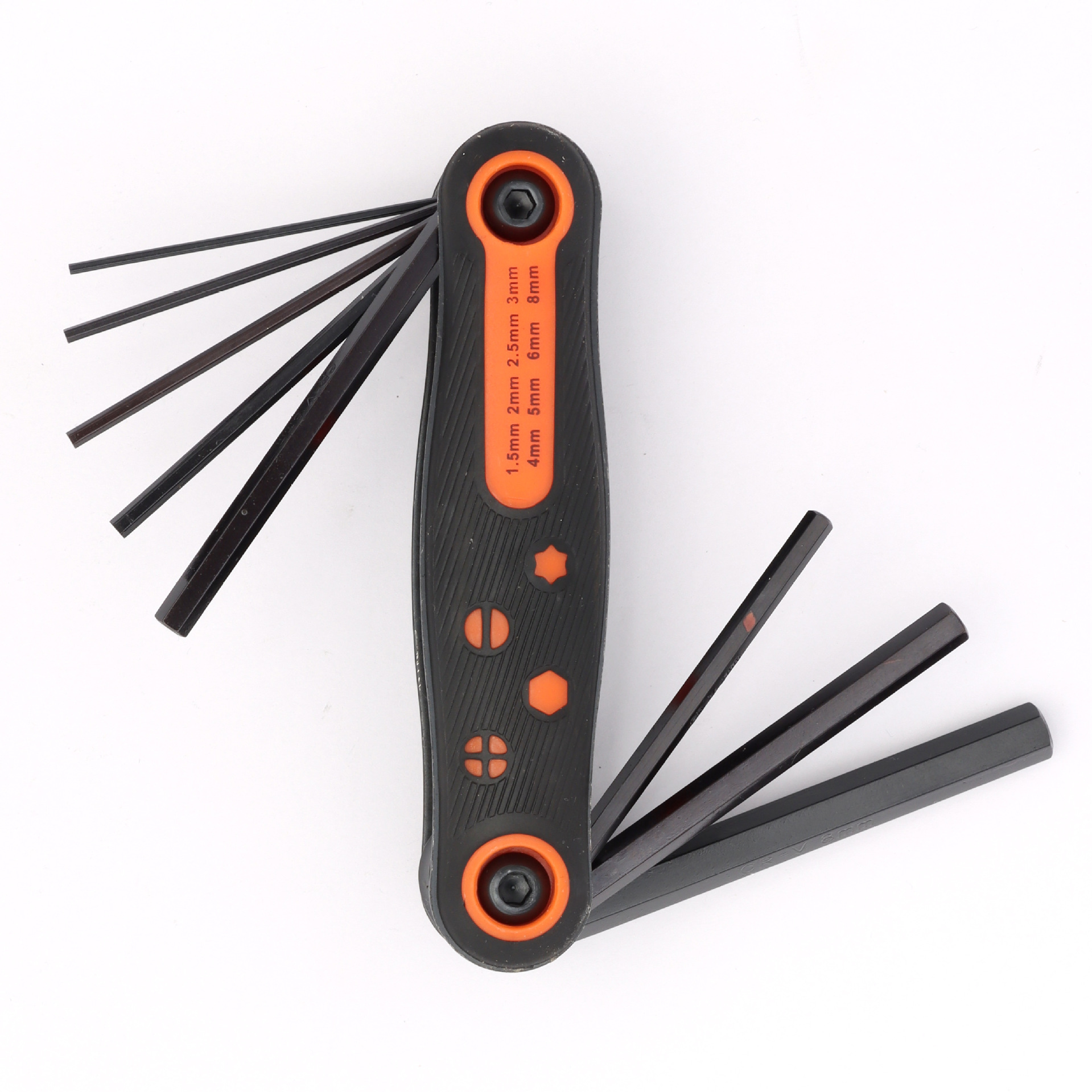 Llave hexagonal plegable de 8 piezas, una llave portátil de tornillo hexagonal para la venta