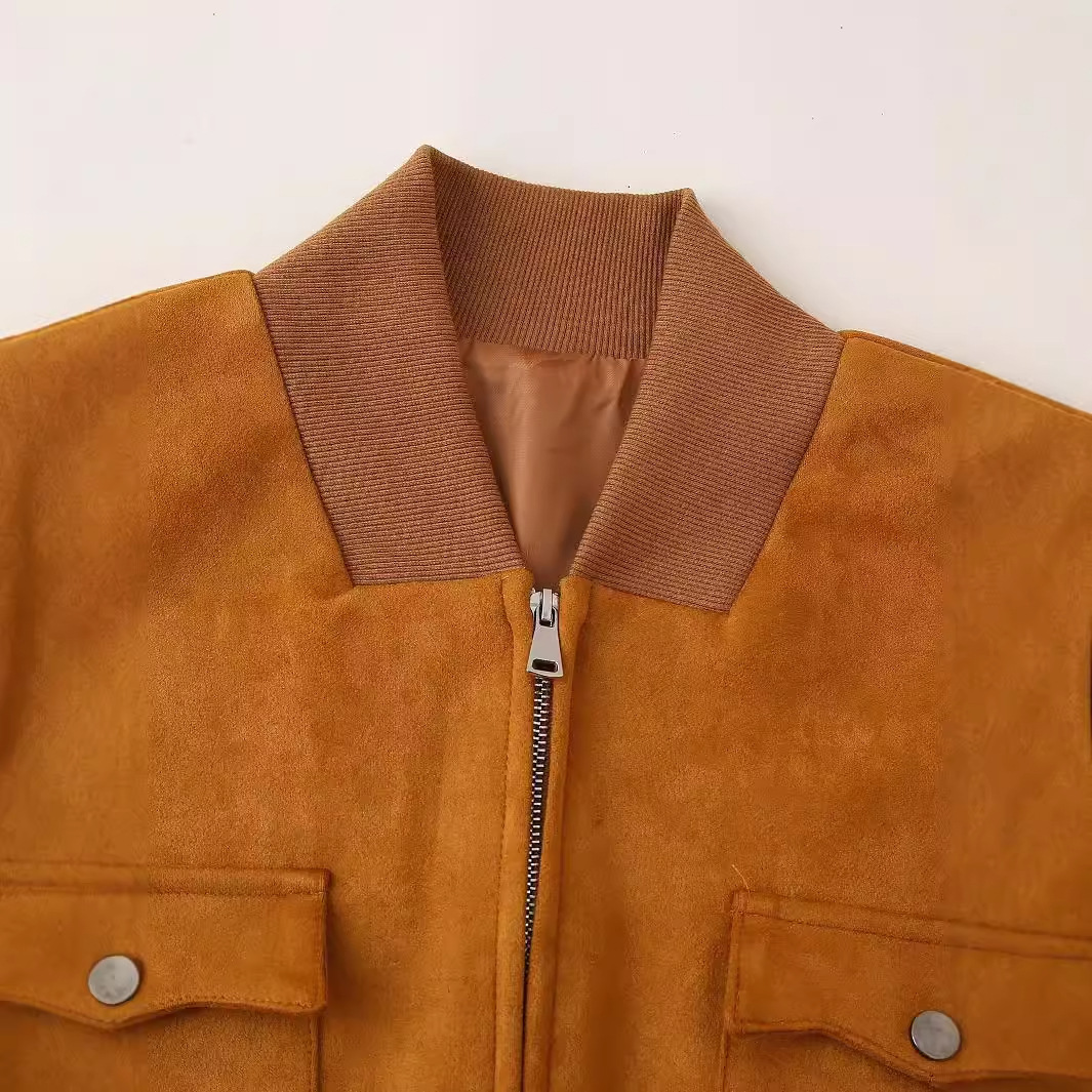 Naisten vaatteet 2024 syksy uusi tyyli yksinkertainen monisuinen laukku koriste takki_voghion.com