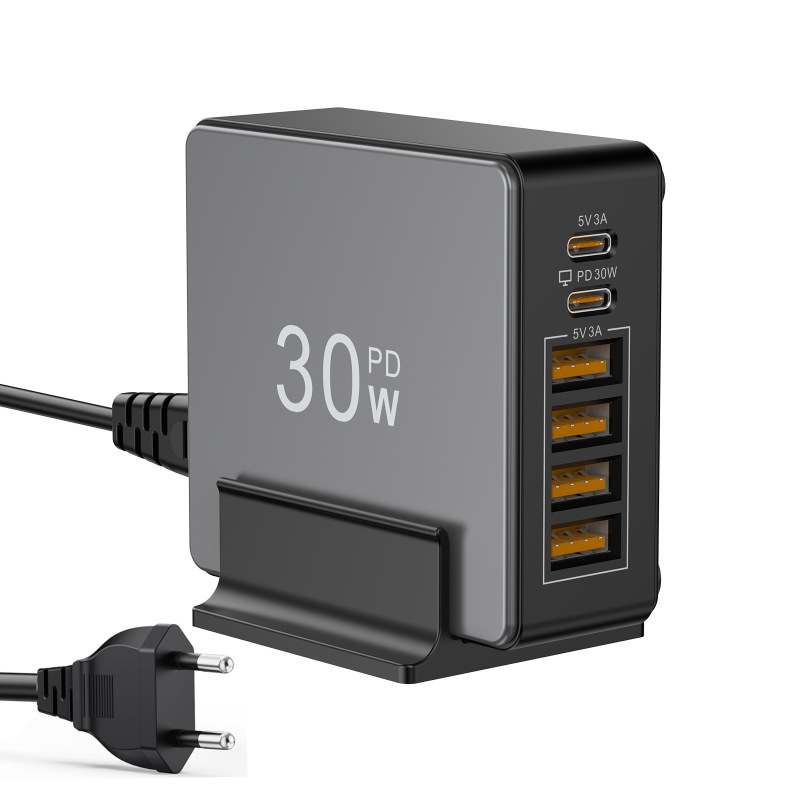 Cross-Border European Popular 30W Fast Charging Multi-Function Base Pd Charger Portable Mobile Phone Desktop Charging Station