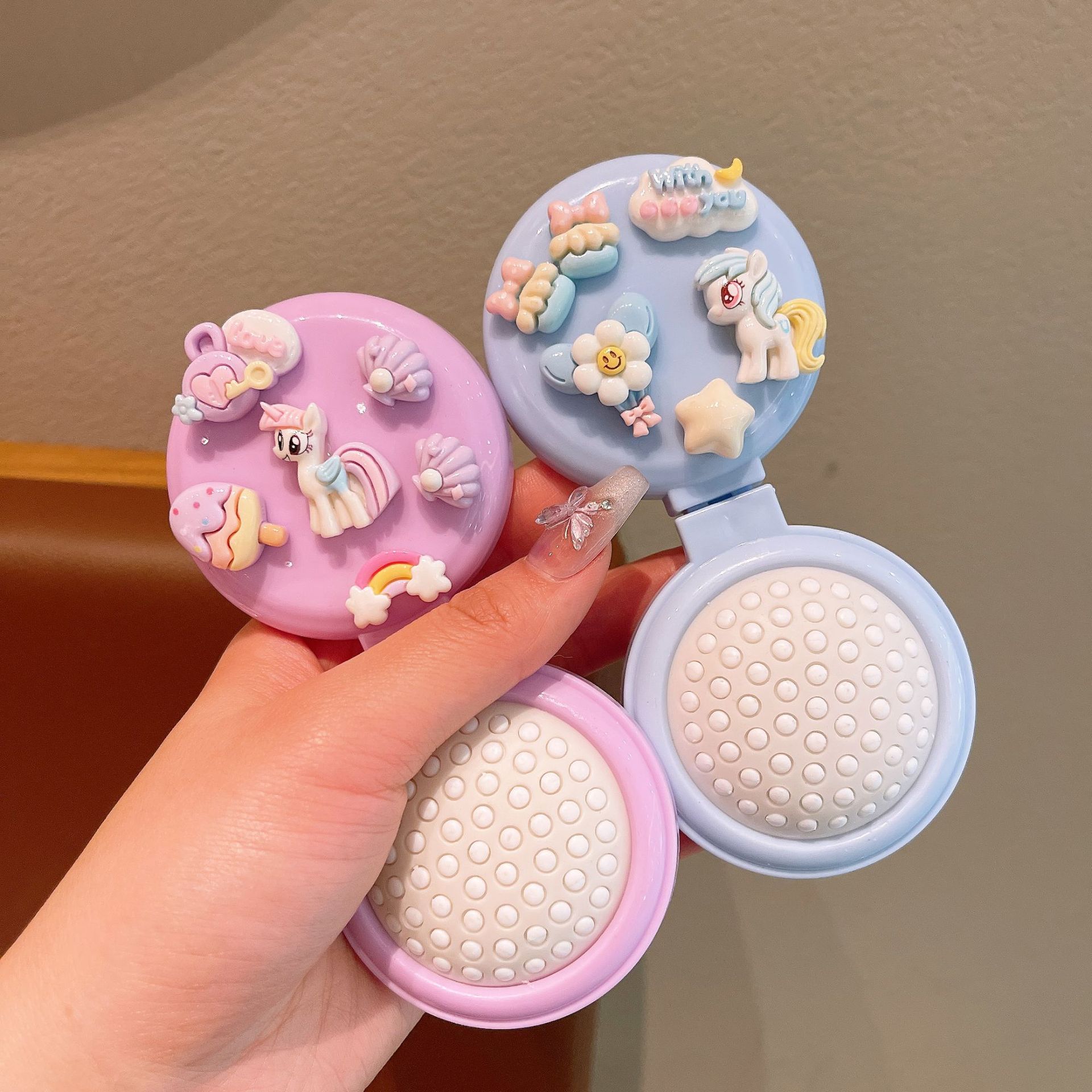 Hermoso portátil plegable airbag masaje pein pequeño espejo de pein todo en uno mini airbag para mujeres