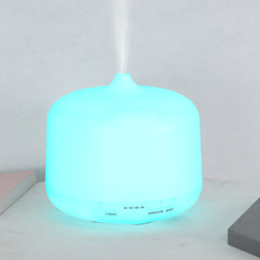 500ml超聲波香薰機空氣加濕器精油香薰燈 木紋遙控無印尖嘴加濕器