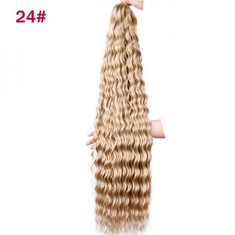 fibra de seda de alta temperatura pelucina de cabello de ganchillo cabello rizado onda profunda cabello Twist fibra de cabello trenzado