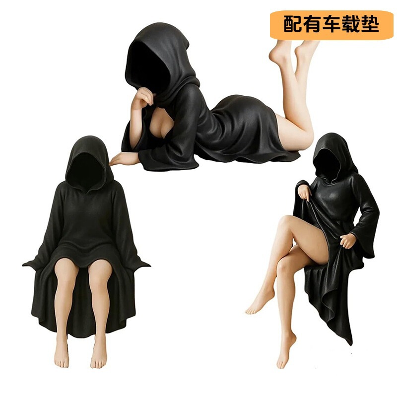 新款万圣节Mysterious statue 黑袍女王装饰品桌面摆件手办艺术品|undefined