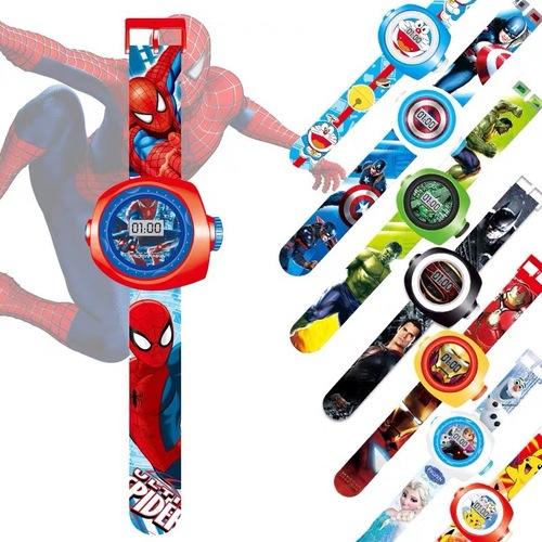Children's cartoon watch toy watch girl boy baby kindergarten gift 3D projection electronic watch