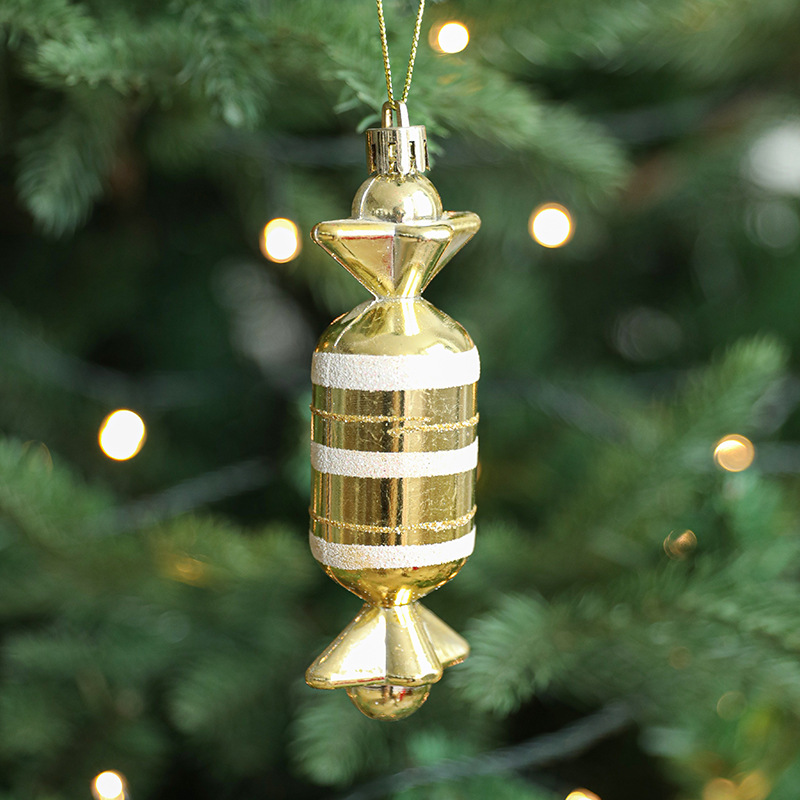 Decoraciones de Navidad personalizadas Hong Heng caramelo multicolor polvo de polvo de decoración de árbol de Navidad colgante DIY accesorios de vestuario