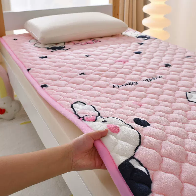 2024新款高克重牛奶绒床褥--学生宿舍床褥冬季直播爆款牛奶绒床垫