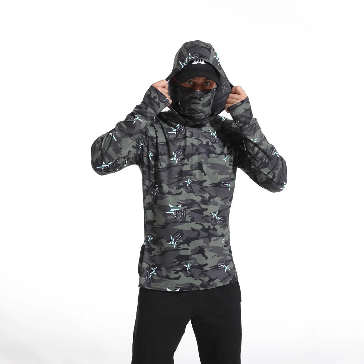 Summer Ultra-Thin Printed Sun Protection Clothing for Fishing, Ice Silk Breathable Sun Protection Clothing for Men, Anti-Uv Fishing Sun Protection Clothing