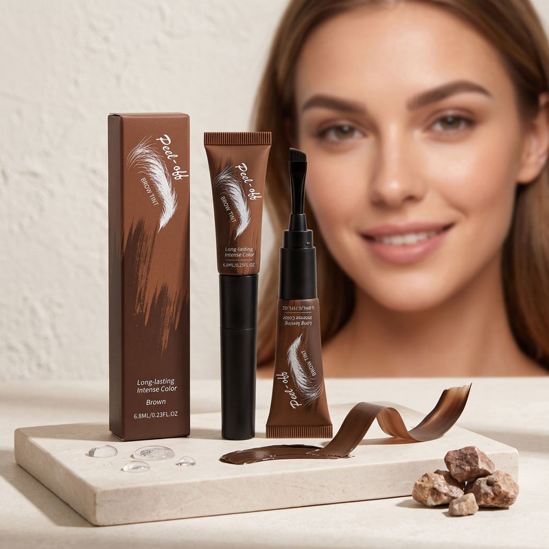 Peel-off eyebrow tinting cream (brown) creates natural-looking eyebrows, forms a light film without being heavy, and provides long-lasting color Peel-off eyebrow tinting cream (brown) creates natural-looking eyebrows, forms a light film without being heavy, and provides long-lasting color