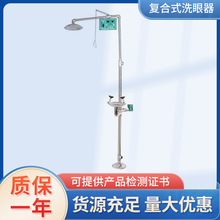 国标纯304不锈钢复合式洗眼器验厂紧急喷淋防冻排空洗眼器