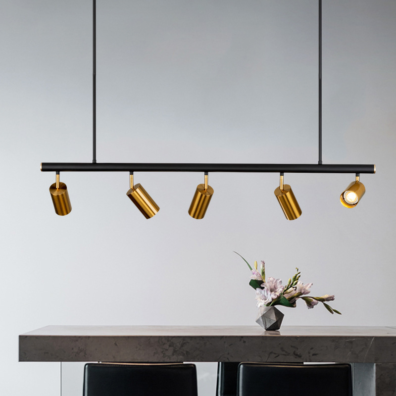 Golden spotlight track chandelier shop commercial Nordic strip restaurant lamps led long pole clothing store spotlight LED Golden spotlight track chandelier shop commercial Nordic strip restaurant lamps led long pole clothing store spotlight LED