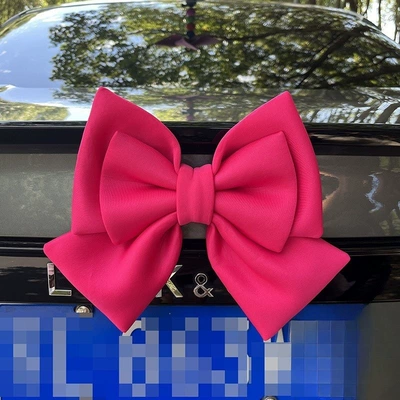 Car Tail Bow Decoration Car ornaments - high-quality-space-cotton-material-2428cm-rose-red-bow