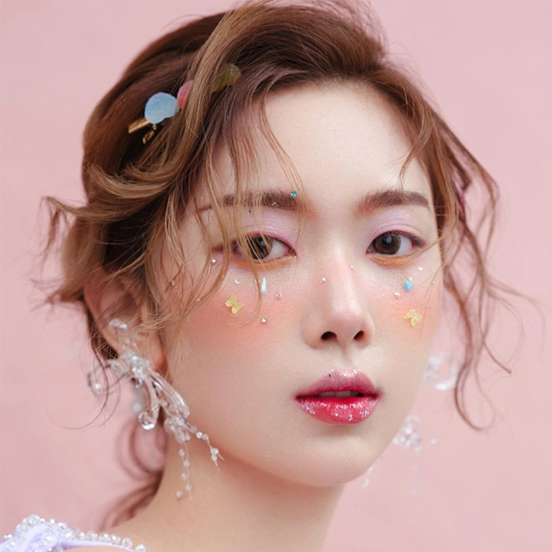 Diamante Perla hueco metal mariposa cara decoración parche de maquillaje Accesorios de chapa de la cara nupcial maquillaje de ojos brillante lágrima de diamante